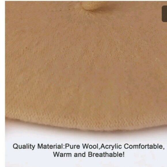 NEW Beret Women's Academia Cottagecore Soft Wool Blend Artsy Black Hat - Picture 7 of 8